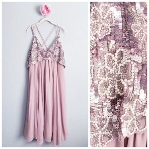 ASOS Maternity Dusty Rose Sequin Tulle Dress